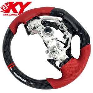Volante deportivo personalizado de fibra de carbono y cuero rojo, adecuado para Lexus IS IS250 IS300 IS350 ISF RC RX RC350 RCF GS GSF NX - Product Image 3