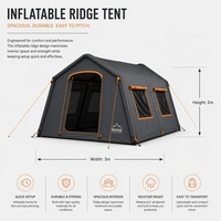 Tente gonflable portable d'extérieur pour événements de camping, 4mx6m, grande taille, étanche, avec ventilateur intégré, installation facile, résistante au vent