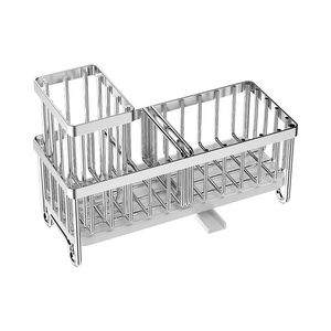 Organizzatore lavello da cucina con doppio livello in <span class=keywords><strong>metallo</strong></span> utensile divisore Dispenser supporto lavello Caddy alto spazzola spugna per pentole - Product Image 5