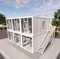 Casa Contenedor Modular de Oficina, Moderna, Combinada, de Panel Sándwich, de Vidrio Completo, de 20 pies/40 pies, para Sudeste Asiático, Medio Oriente y África, en Oferta