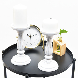 Chandelier <span class=keywords><strong>haut</strong></span> <span class=keywords><strong>en</strong></span> <span class=keywords><strong>bois</strong></span> blanc 2 tailles, 1 pièce, décoration de table quotidienne, mariage, église, Vintage - Product Image 5