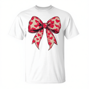 Camiseta Roja con Corazón y Lazo Coqueta para Mujer, Accesorio de Moda Infantil para el Día de San Valentín - Product Image 2