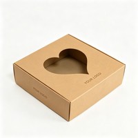 Boîte en papier kraft avec fenêtre, pliable, recyclable, boîte d'expédition en carton ondulé pour vêtements, sous-vêtements, chaussettes