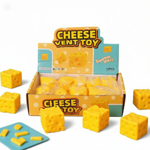 Jouet anti-stress en forme de bloc de fromage réaliste en polyester, non comestible, portable, pour farces entre amis, ZZN - Product Image 1