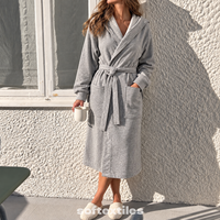 Peignoir en coton mélangé léger haut de gamme pour spa, écologique et confortable, avec logo personnalisé