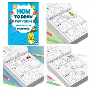หนังสือวาดภาพสำหรับเด็กเริ่มต้น สำหรับเด็กวัยหัดเดิน เด็กอนุบาล หนังสือระบายสีแบบขั้นตอนต่อขั้นตอน กระดาษระบายสีกูอาช 32 หน้า - Product Image 5