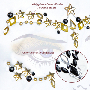 CH071 3Dセクシーな顔の一時的なタトゥーステッカーキラキラ偽のラインストーン女性のパーティー用顔の宝石 - Product Image 2