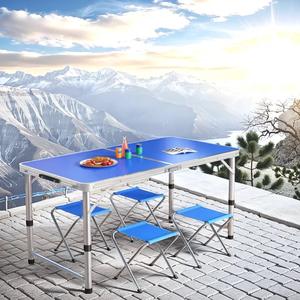 Ensemble <span class=keywords><strong>table</strong></span> et tabouret d'usine vente en gros en plein air 3 hauteur réglable 4 personnes randonnée pêche <span class=keywords><strong>Table</strong></span> et tabouret ensemble - Product Image 6