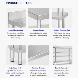 Stainless Steel Double-row Cocktail Station with Double Layer Shelf for High Efficiency <b>Bar</b> Service - Product Image 2