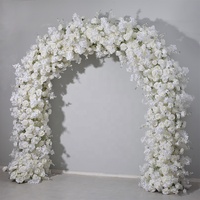 KEWEI-J787 2.4*2.4M Arche de fleurs de cerisier pour mariage, support d'arche pour événements, toile de fond, chemin de fleurs, arche de fleurs artificielles blanches en rose