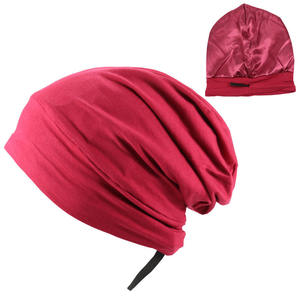 <span class=keywords><strong>Bonnet</strong></span> de nuit souple pour cheveux, avec sangle réglable, pour femmes et hommes, qui reste en place toute la nuit - Product Image 3