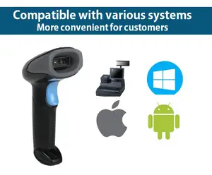 Handheld Wireless Barcode Scanner 2D QR Code Barcode Reader For Inventory Store