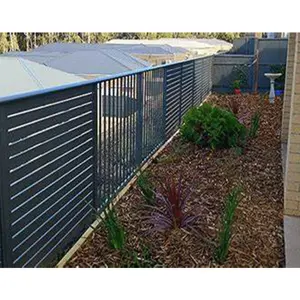 Add Privacy And Security Black Aluminum Vertical Slat Swimming Pool Fencing Horizontal Panels Wall For Yard