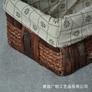 Woven <b>Storage</b> <b>Basket</b> <b>Square</b> Cotton Fabric Organizer Coffee Brown Standing Type Clothing Organizer - Product Image 5
