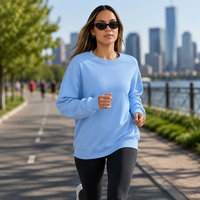 Sweat-shirt tricoté décontracté pour femme, coupe ample, col rond, doublé, imperméable et anti-rétrécissement, idéal pour l'hiver – Qualité supérieure