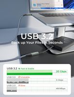 Cable de Extensión USB C LISEN con PD de 240W y Transferencia de Datos de 20Gbps para MacBook, iPad Pro, Galaxy S25 Hub y Accesorios PSVR2