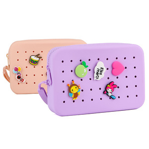 Trousse de toilette de voyage en silicone DIY avec trous, étanche, pour maquillage et cosmétiques - Product Image 3