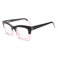 Lunettes de lecture presbytes carrées en plastique unisexes de qualité verres noirs monture multicolore vente en gros PC optique lunettes