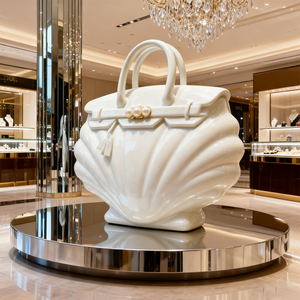 Уличная крупномасштабная скульптура-сумка из нержавеющей стали, металлическое изделие для декора торгового центра - Product Image 3