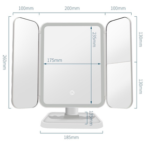 Factory Custom Brand for Trifold Vanity <strong>Mirror</strong> 3 Color LED <strong>Lights</strong> Touch Sensor Magnifying 1X/2X/3X/10X Makeup <strong>Mirror</strong> - Product Image 4