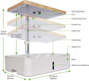 Système de culture hydroponique Kit de jardin d'herbes d'intérieur avec lumière de croissance LED, kit de démarrage de plantes de germination à synchronisation automatique Intérieur - Product Image 5