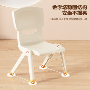 Children's Plastic Chairs With Backrest Non Slip For Kids Playroom And Learning - Product Image 2