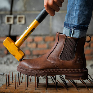 Rockcoq – <span class=keywords><strong>chaussures</strong></span> <span class=keywords><strong>de</strong></span> <span class=keywords><strong>sécurité</strong></span> en cuir noir pour homme, <span class=keywords><strong>chaussures</strong></span> <span class=keywords><strong>de</strong></span> jogging, bout en acier résistant à l'huile, bon <span class=keywords><strong>prix</strong></span> - Product Image 3