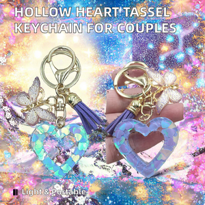 Creative Acrylic Pentagram Hollow Keychain Sequin Peach Pendant <strong>Tassel</strong> Keyring Cute Plastic Car Couple Backpack <strong>Charm</strong> - Product Image 2