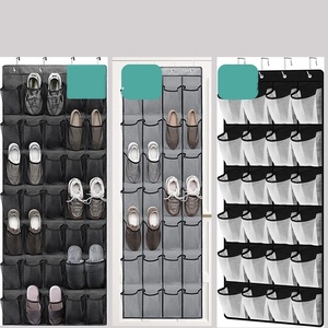 Organisateur de chaussures suspendu – à accrocher sur la porte, poches en filet, transparent – grande capacité, gain de place – pour chambre, placard, dortoir, etc. - Product Image 3
