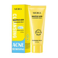 Nettoyant visage hydratant doux à l'acide salicylique Moika 80g, nettoyage en profondeur, réduit les points noirs, anti-acné, contrôle du sébum