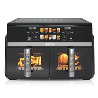 Friteuse à air double compartiment RAF R.5003 1100W Plus 1100W 5.0L Plus 5.0L avec contrôle double synchronisé et minuterie de 80 à 200°C pour la préparation de repas en famille