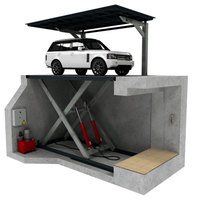 Palan de garage élévateur de parking à deux étages avec certification CE 4T manuel dégagement latéral quatre voitures d'ascenseur