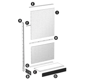 Best Price American Style Gondola Shelving Wall Display With 15 Shelves 12FT Wide 84H 19D For C-store Or Supermarket