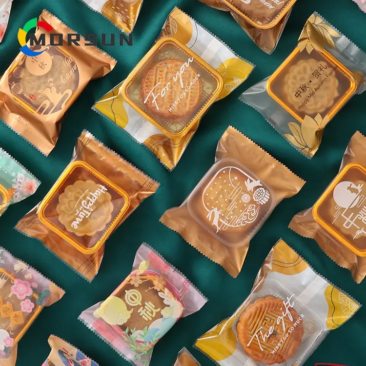 MorSun venta al por mayor chino tradicional de mediados de otoño pastel de Luna bolsas de paquete de sellado térmico 9x11,5 cm 100 piezas por paquete