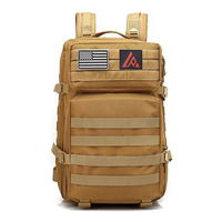 Sac à dos tactique OEM 900D Oxford avec poche Molle 45L Sac d'assaut Faible MOQ Fermeture à glissière Élégant pour le camping et la randonnée