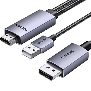 <span class=keywords><strong>UGREEN</strong></span> สาย <span class=keywords><strong>HDMI</strong></span> เป็น DisplayPort แบบแอคทีฟ ชนิดขั้วต่อชาย แบบทิศทางเดียว พร้อมพอร์ต USB รองรับ 4K 60Hz 1080P 120Hz <span class=keywords><strong>HDMI</strong></span> to DP Display HDR - Product Image 1