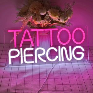 Tattoo piercing neon LED hanging USB powered ambient light shop entrance <b>sign</b> indicator light decorative light landscape light - Product Image 3
