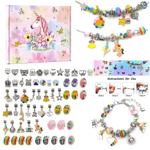 Conjunto de pulsera de dibujos animados para niños, cuentas de Color puro, Kit de bricolaje para fabricación de joyas, superventas