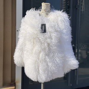 Manteaux en fourrure de mouton d'hiver 2025 pour femmes, <span class=keywords><strong>manteau</strong></span> en fourrure de Mongolie <span class=keywords><strong>blanc</strong></span> et moelleux, véritable <span class=keywords><strong>manteau</strong></span> pour femmes avec fourrure de mouton bouclée - Product Image 2