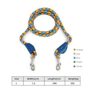 Guinzaglio a P Funzionale Personalizzato per Cani da Passeggio all'Aperto, Corda Leggera e Regolabile in Nylon per Animali Domestici con Pettorina e Collare, LOGO Personalizzato - Product Image 6
