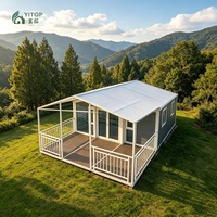 Modulo Casa Mobile, Piccola Casa, Nuova Villa, Casa Container Espandibile con Tetto e Terrazza per Uso Esterno Domestico e Commerciale