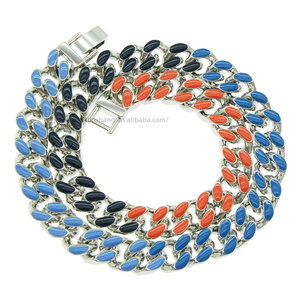 Hip-hop Decorative <b>Cuban</b> <b>Chain</b> Bracelet, Men's Cool Colorful Drip Splicing Bracelet Bracelet Bracelet. Tanjing - Product Image 5