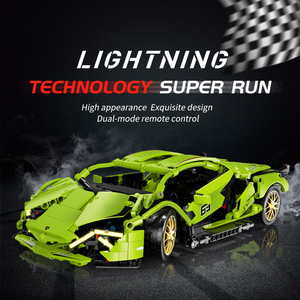 Rompecabezas modelo Diy superdeportivo bloques de construcción modelo montaje Aplicación de carreras MÓDULO DE APLICACIÓN DE Control remoto juguetes para niños - Product Image 2