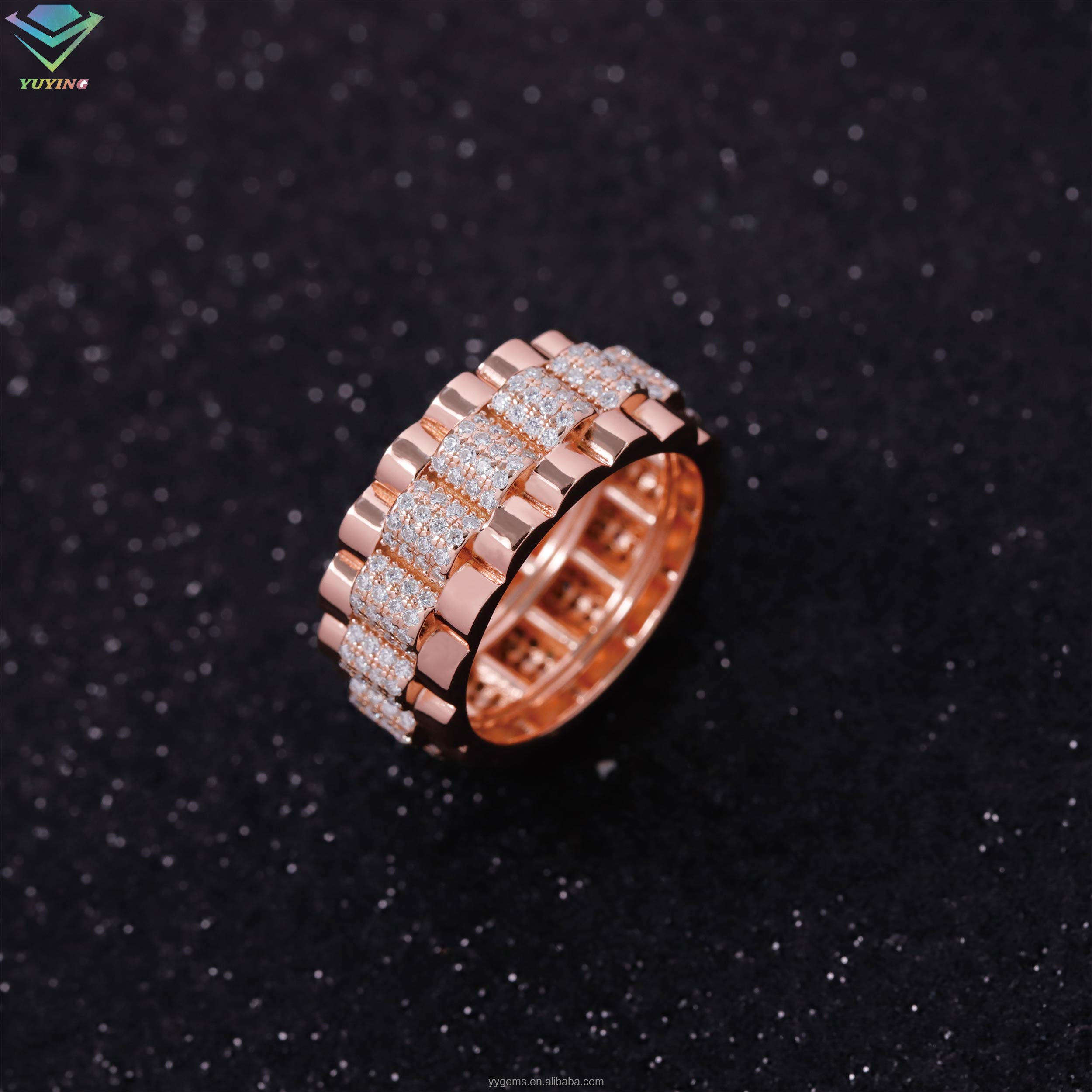 anillo moissanita (S925)-rosa