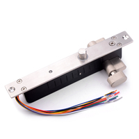 Serrure électrique durable avec cylindre à clé, en acier inoxydable zingué, indicateur LED pour portes en verre/bois/métal
