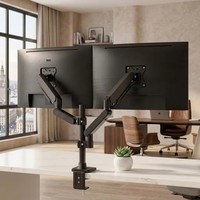 Support double écran robotisé pour polissage, 9 kg, en aluminium durable, bras inférieur, finition brillante UV pour une configuration optimisée