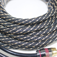 2 M 24K Chapado en oro RCA Cable de audio 1M Macho a macho 7 mm Audio DE alto grado con 1 año de garantía