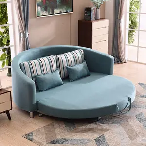 Folding Sitting Room Luxury <strong>Double</strong> Seat Couch <strong>Sleeper</strong> King Size Round Curved Multifunctional Sofa Beds - Product Image 1