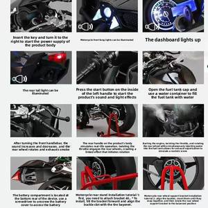 Modelo de Juguete de Motocicleta <span class=keywords><strong>Kawasaki</strong></span> Ninja H2r de Carreras, Miniatura de Aleación Fundida a Presión, Unisex, Coleccionable - Product Image 3