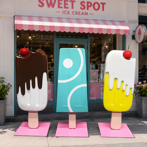 Statua in resina per esterni, scultura in resina a forma <span class=keywords><strong>di</strong></span> gelato con ciliegia per decorazione <span class=keywords><strong>di</strong></span> negozi <span class=keywords><strong>di</strong></span> dolci - Product Image 1